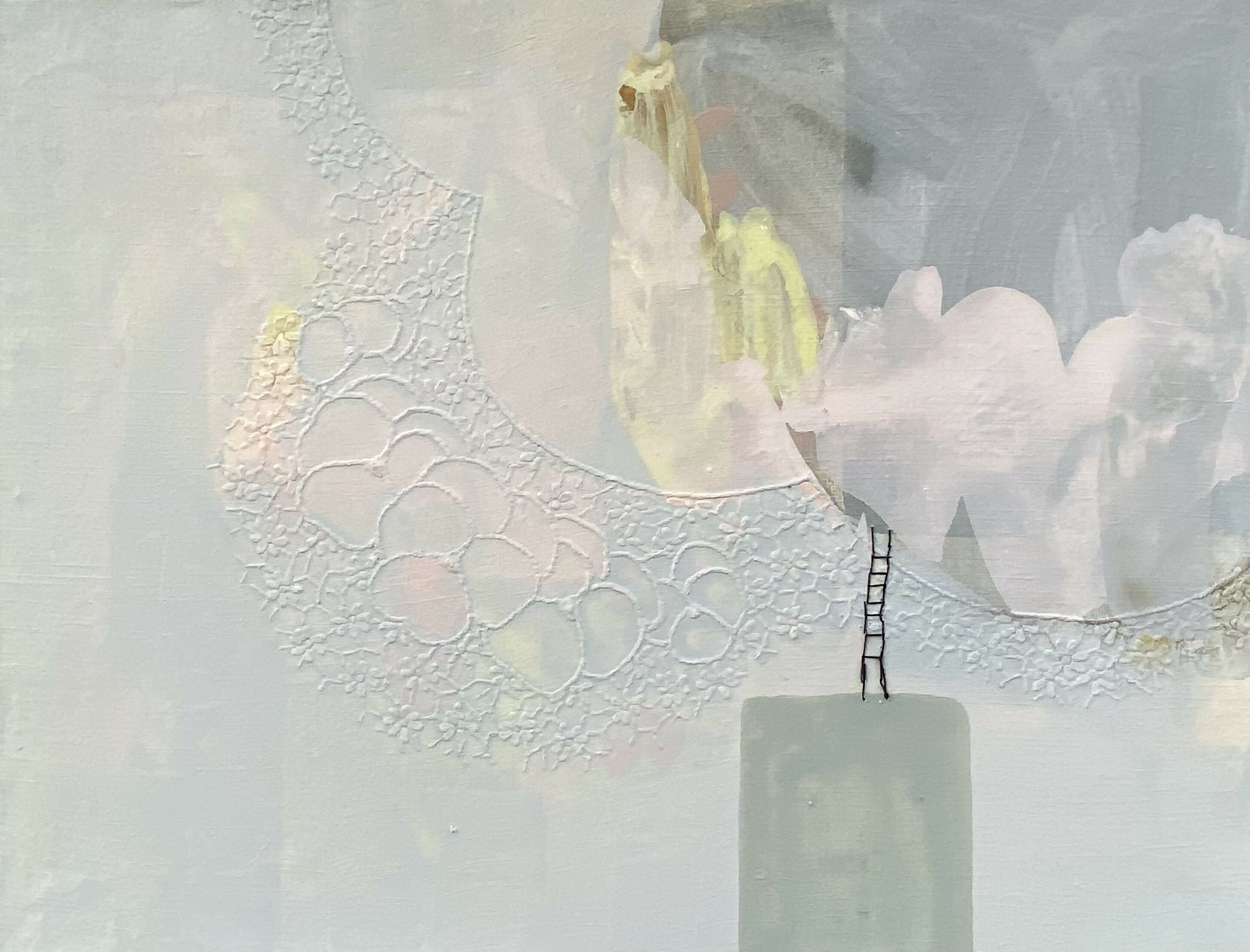 Dust Clouds 46x36cm Guoache on recycled textile.