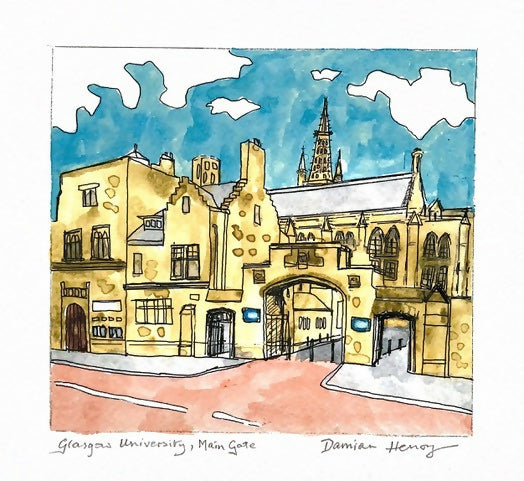 DAMIAN HENRY, GLASGOW UNIVERSITY, MAIN GATE 