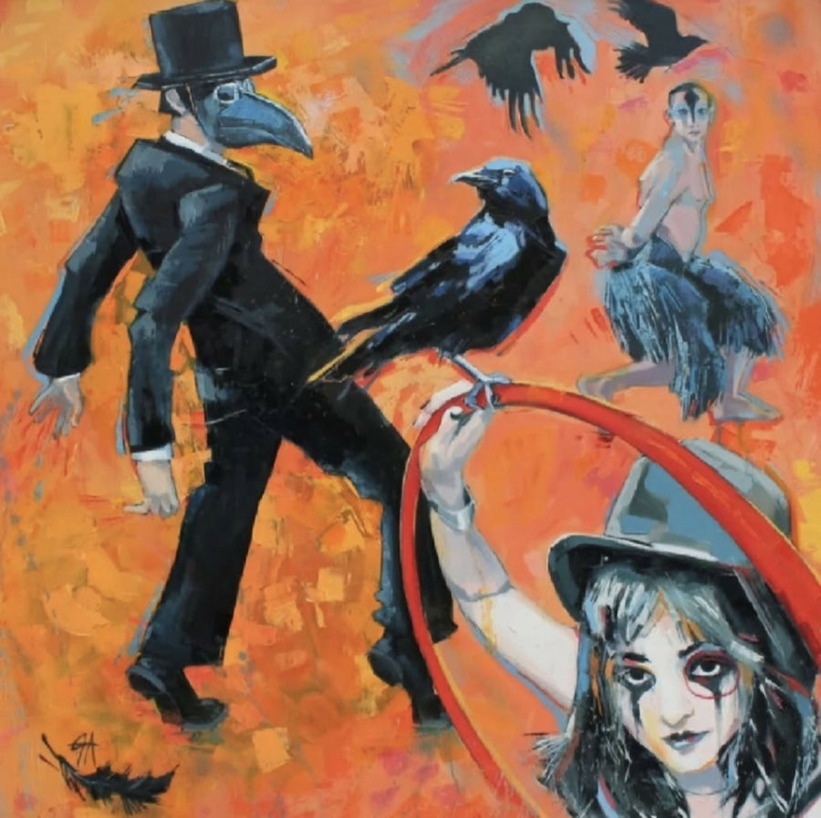 Crow People 90 x 90cm