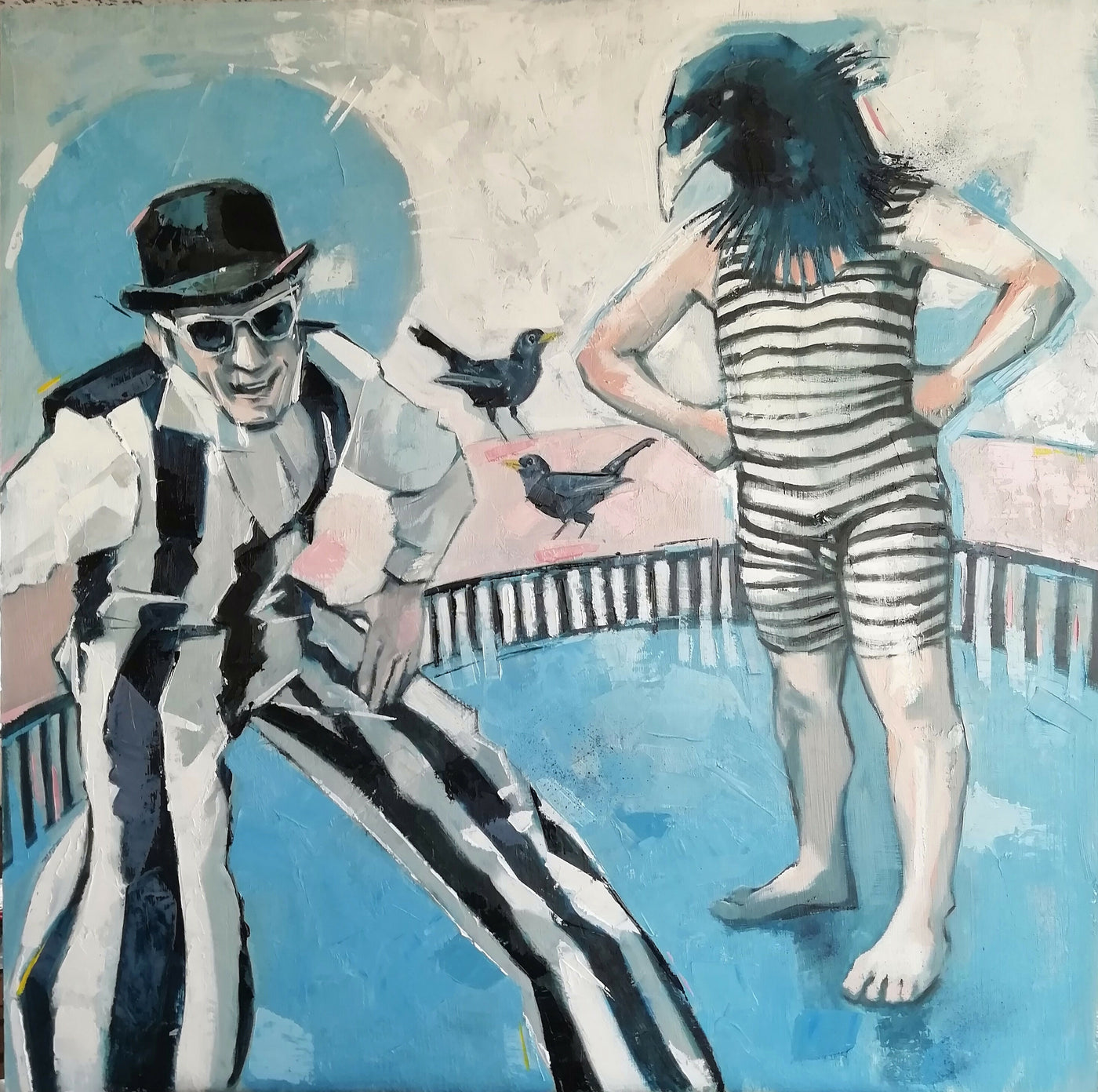 Circus with Blackbirds 60 x 60cm