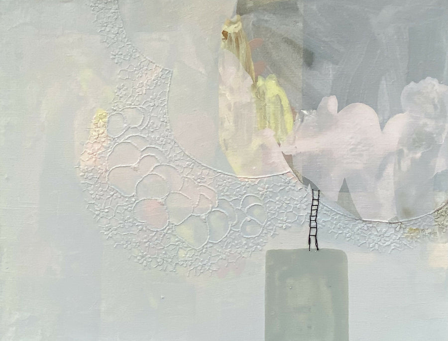 Dust Clouds 46x36cm Guoache on recycled textile.